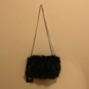 Black Fuzzy Crossbody Bag
